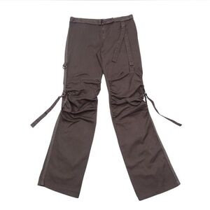 2000s Vintage Trousers With Adjustable Toggle Drawstrings & Buckles